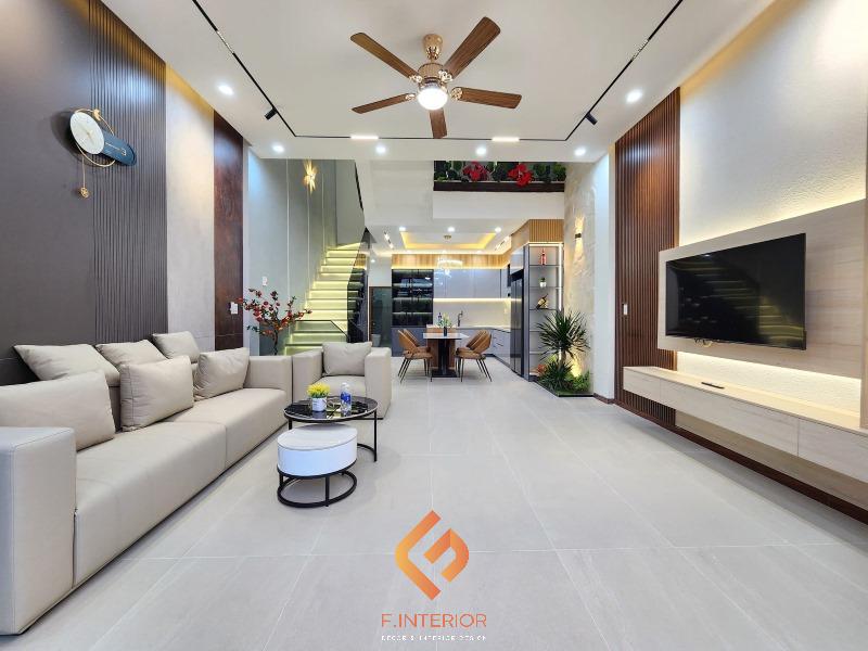 thiết kế phòng khách nhà ống