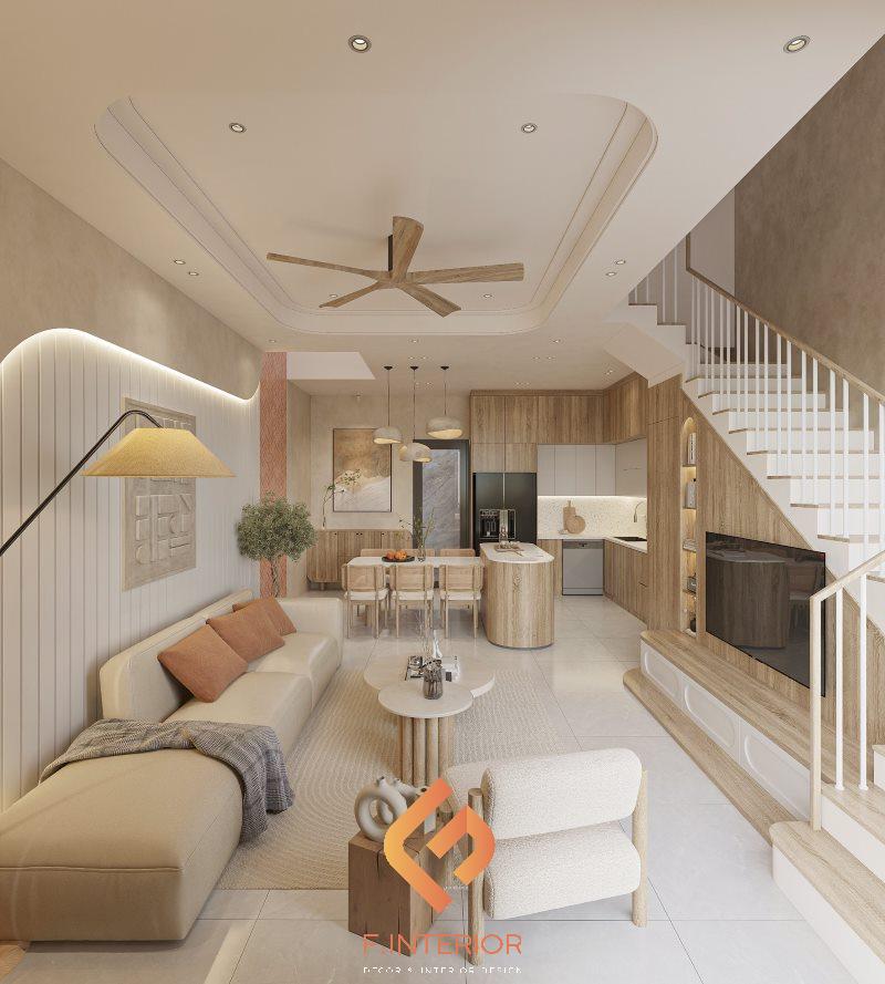 thiết kế phòng khách nhà ống