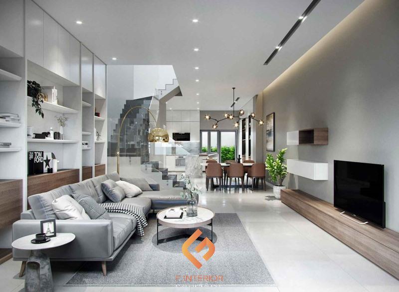 thiết kế phòng khách nhà ống