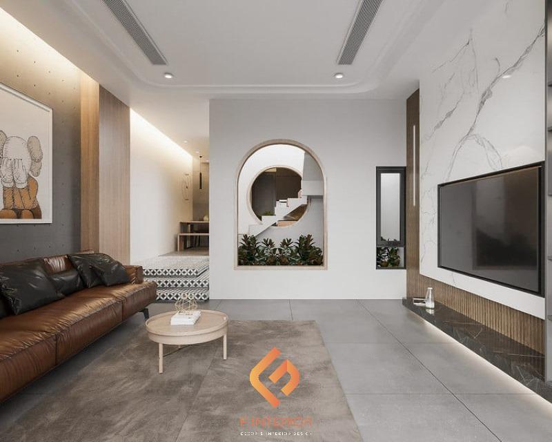 thiết kế phòng khách nhà ống