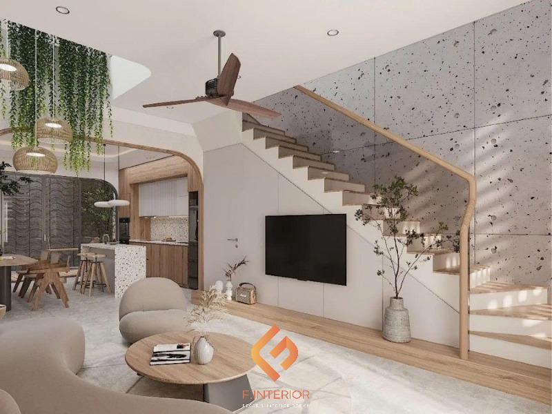 thiết kế phòng khách nhà ống