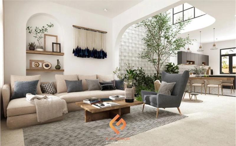 thiết kế phòng khách nhà ống