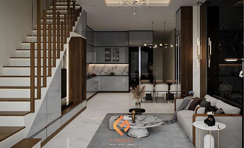 thiết kế phòng khách nhà ống