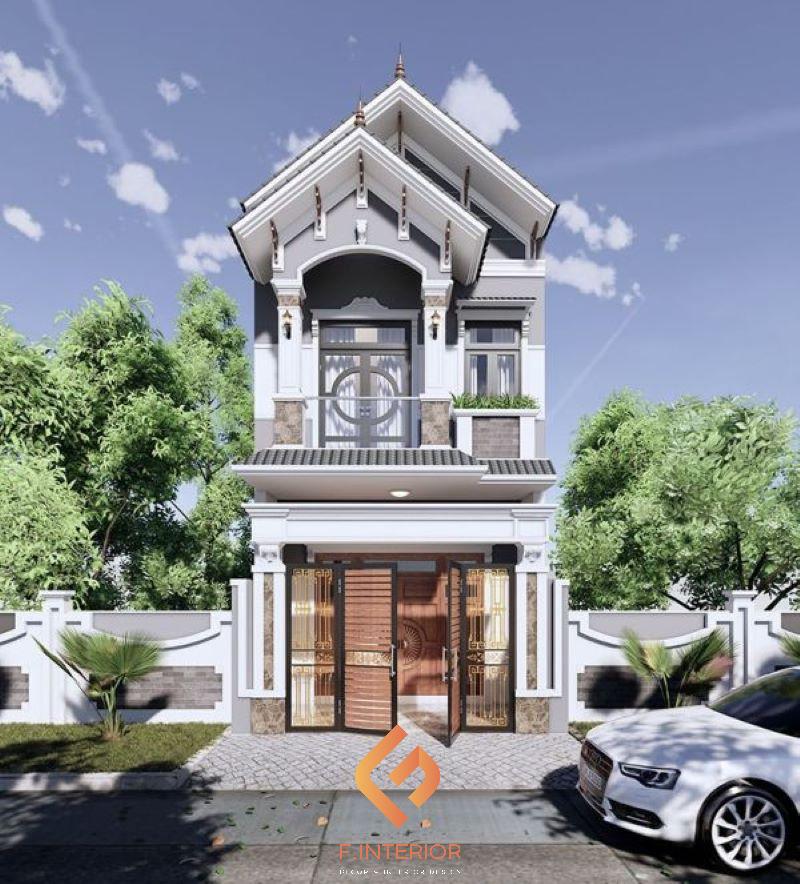 thiết kế nhà ống 2 tầng 80m2