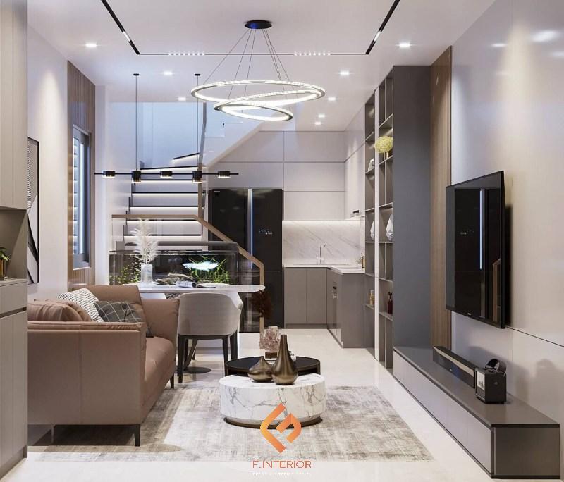 thiết kế nội thất nhà ống mặt tiền 3m