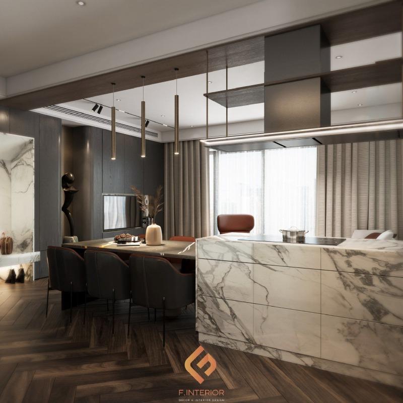 thiết kế nội thất phòng bếp nhà ống