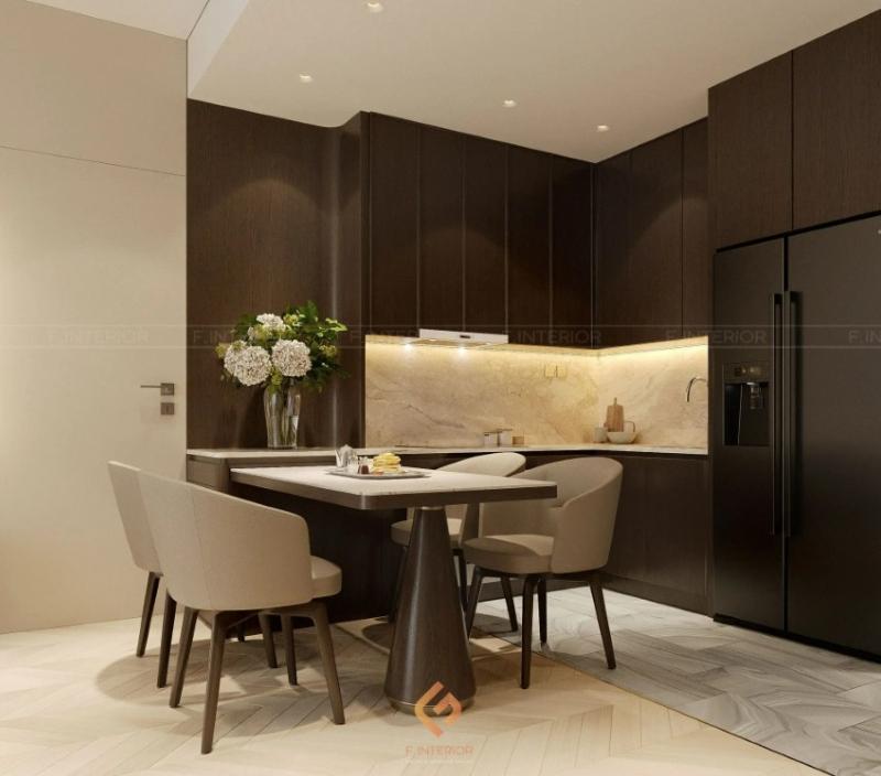 thiết kế nội thất phòng bếp nhà ống