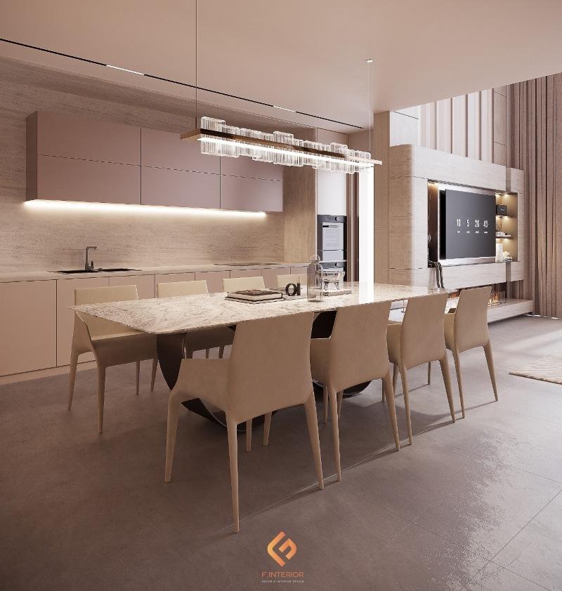 thiết kế nội thất phòng bếp nhà ống