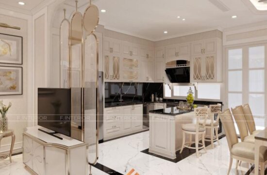 thiết kế nội thất phòng bếp nhà ống